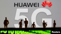 美國國務次卿凱斯·克拉奇呼籲巴西禁用華為5G技術，加入國際淨網行動。圖為華為5G網絡標識(路透社2019年3月30日資料照)
