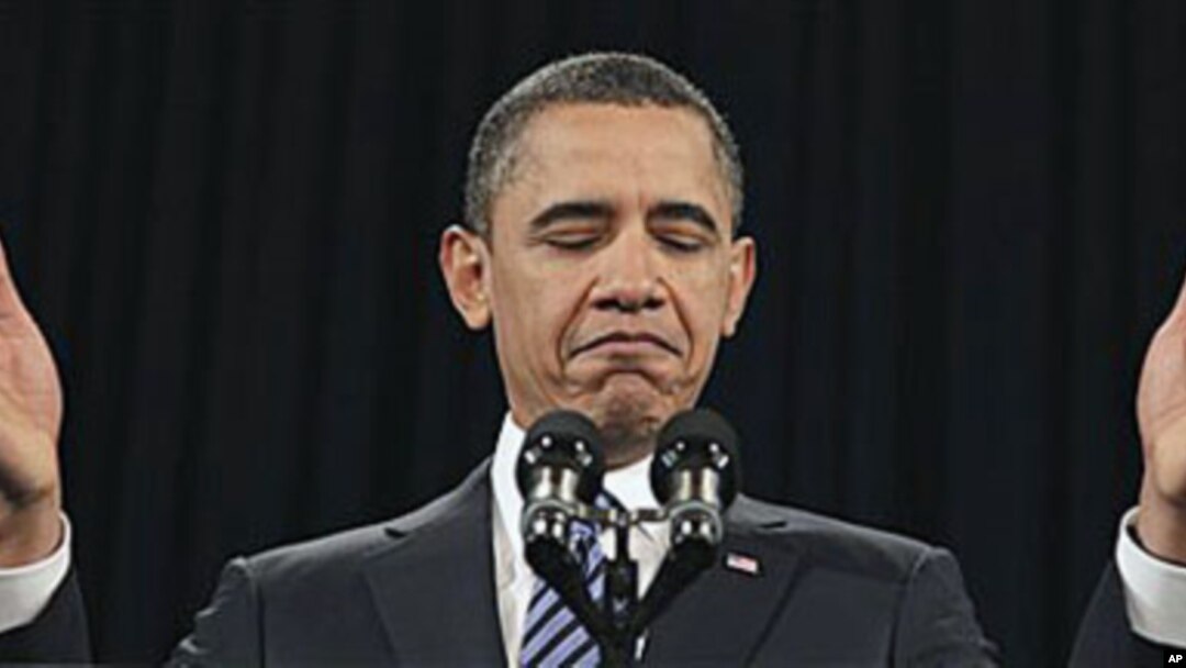 President Barack Obama gestures as he speaks at the US Chamber of Commerce in Washington, February 7, 2011