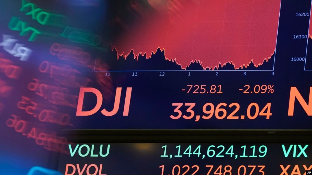 Bolsa de Valores de Nueva York muestra cifra de cierre del Promedio Industrial Dow Jones, el lunes 19 de julio de 2021.