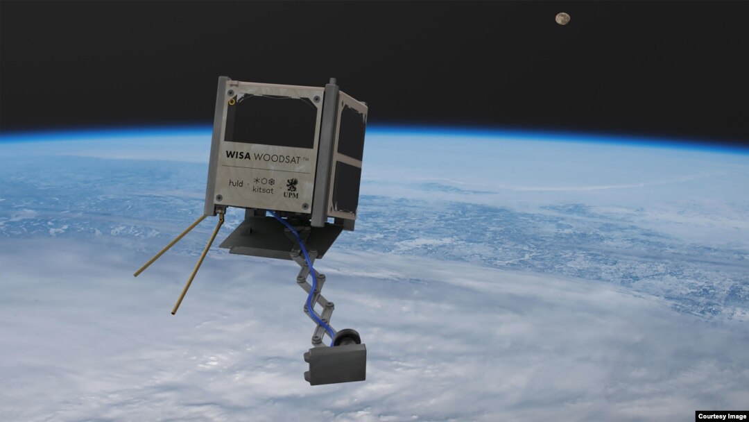 This illustrated image depicts the WISA Woodsat experimental satellite, which is expected to be launched into orbit later this year. (Photo Courtesy: Arctic Astronautics)