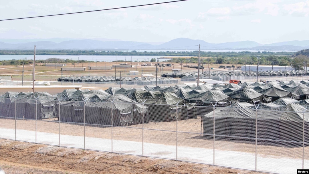 FILE - Newly erected holding tents for detained migrants are seen at the United States' Naval Station Guantanamo Bay in Guantanamo Bay, Cuba, Feb. 21, 2025. (U.S. Navy/AFN Guantanamo Bay Public Affairs/Handout via Reuters)