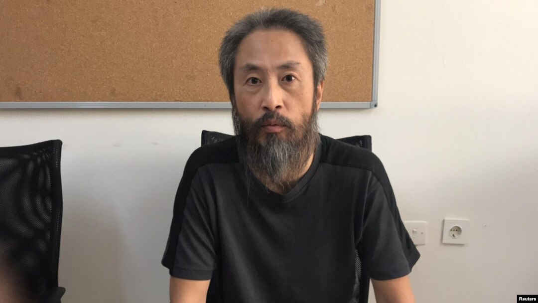 日本記者安田純平在土耳其哈塔伊省的警察總部。 （2018年10月24日）