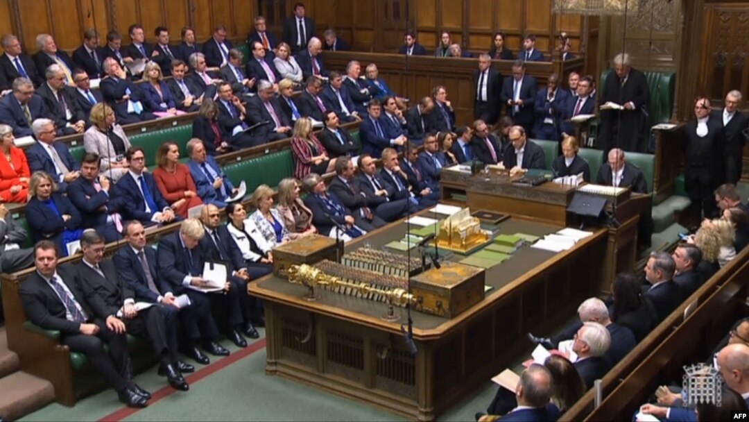 Britain's Speaker of the House of Commons John Bercow speaking in the House of Commons in London where Prime Minister Boris Johnson set out his government's priorities , with Brexit top of the agenda, October 14, 2019.