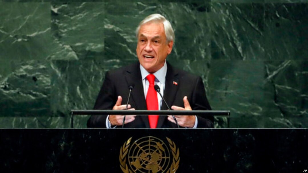 En su discurso durante el debate general de la 73 Asamblea de la ONU, Sebastián Piñera afirmó el jueves, 27 de septiembre de 2018, que los venezolanos "están viviendo una tragedia".