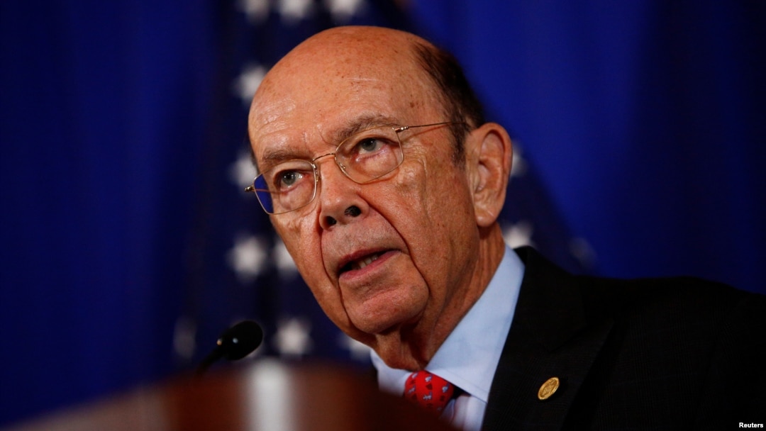 FILE - U.S. Commerce Secretary Wilbur Ross holds a news conference at the Department of Commerce in Washington, March 10, 2017.