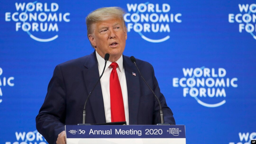 Donald Trump na Forum économique na Davos, Suisse, 21 janvier 2020.