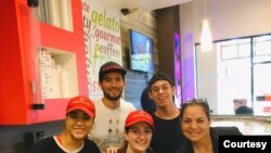 Foto tomada de la página oficial de Facebook de Gelato Gourmet, una heladería de los hermanos venezolanos Haydee y Ezequiel Gómez.